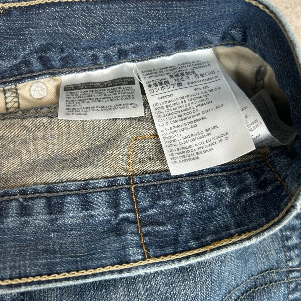 Levi's 514 Straight Fit Jeans Mens 36x32 Blue Medium Wash Denim‎ 100% Cotton
